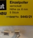 Einzelpoller, vernickelt, 6 mm hoch, 5 Stück