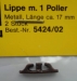 Lippe Metall, mit einem Poller,  ca. 17 mm lang, 2 Stück