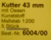 Kutter mit Ösen 43 mm lang, grau, 5 Stück