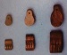 Violinblöcke, Holz, dunkel, m. 3 Rillen, 8 mm hoch, 10 Stück
