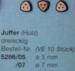Juffern, Holz, 3-eckig,  Ø 5 mm, 10 Stck