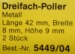Dreifach-Poller  10 mm,  (Metall brüniert), 2 Stück