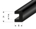 Gummi U-Profil 2x2 mm, Länge 200 cm  -RABOESCH-