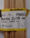 BUCHEN-Vierkantleisten  2 x 10 mm, 1 m lang, 10 Stück