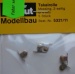 Takelrolle, metall vernickelt. L. 10 mm, B. 3 mm, H. 6 mm,