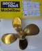 Schiffsschraube, messing,  M 4, 45 mm L, 4-Blatt