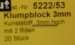Klumpblock (Plastik), Höhe 3 mm, 2 Rille, 20 Stück