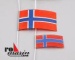 Flagge Norwegen 2 Stück, 25 x 40 mm und 15 x30 mm