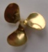 Schiffsschraube M 4, messing, Ø 30 mm, 3-Blatt, spitze Nabe
