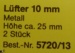 Lüfter (Metall vergoldet) 10 x 25mm, 2 Stück