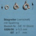 Stagreiter, vernickelt,  mit Spaltring, 6 mm, 10 Stück