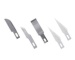 5 Klingen schmal sortiert Klingen mit Schaftbreite 6 mm.