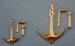 Admiralsanker 70 x 60 mm, Metall vergoldet, 2 Stück