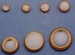 Bullaugen, messing, Ø 9 mm, Glas-Ø 7 mm, 10 Stück