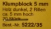20 St.Klumpblock(Holz), 5 mm hoch, 2 Rillen, dunkel