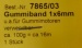 Gummiband 1 x 6 mm,  100 g, Länge ca. 16 m
