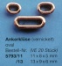Ankerklüsen 13x 9 x 6 mm, oval,  vernickelt, 20 stück