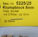 Klumpblöcke, Holz, dunkel, mit 3 Rillen, 5 mm, 20 Stück