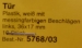 Tür (plastik) L  mit Bullauge, weiss  36 x 17 mm, 10 Stück